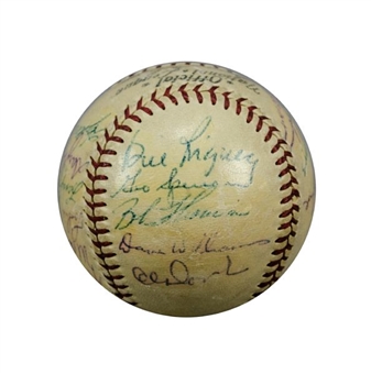 1952 New York Giants Team-Signed Baseball w/ 26 Signatures